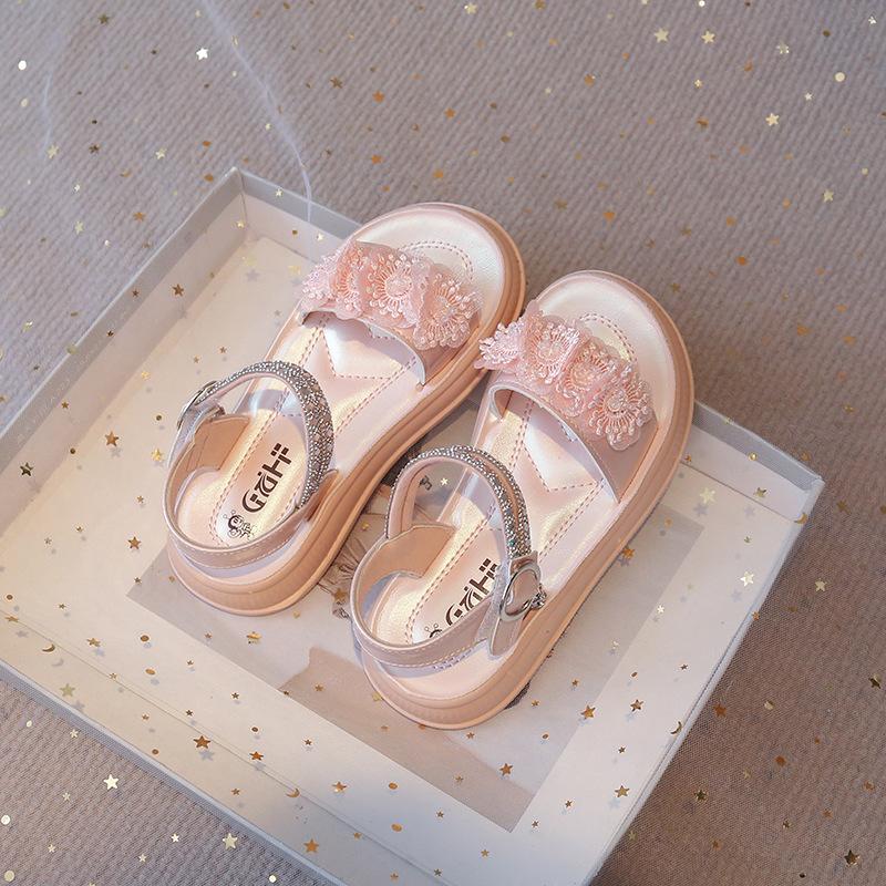 

Модные сандалии для девочек Лето Новые Мягкая подошва Детская обувь Противоскользящие Женские сандалии Простая Детская пляжная обувь Удобная Женская обувь 27insole16.5cm розовый