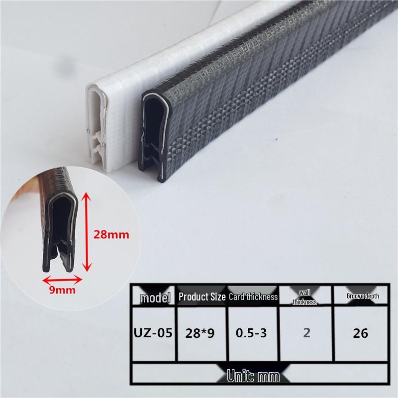 U-formad gummitätningskantlist för metallskydd