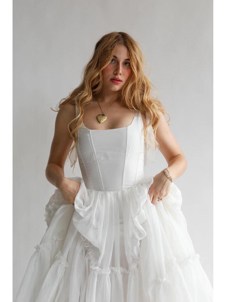 2026 European-American Fishbone Evening Gown: Women's Lace-up Puffy Skirt Dress