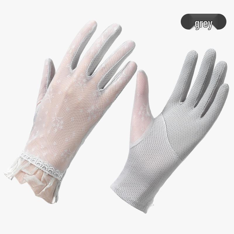Sommer-Spitzen-Dünne UV-Schutz-Touchscreen-Handschuhe - Atmungsaktiv, Rutschfest, Sonnenschutz für Radfahren & Outdoor