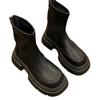 Small black platform Martin boots autumn and winter new retro thick heel British style short boots