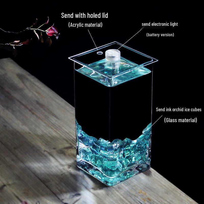 

Прямокутний скляний акваріум для рибки бета з високою прозорістю та гідропонна ваза