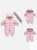 Winter Baby Jumpsuit with Fur Collar and Velvet Lining