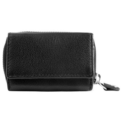 Mini Wallet - JUST - JU330 - Goat Leather - Black - Zip Closure