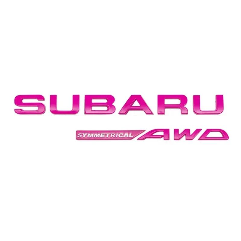 For Subaru BRZ SYMMETRICAL AWD Logo WRX Forester XV Outback Impreza Car Badge Letter Sticker Trunk Emblem WW222