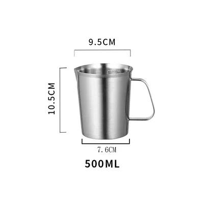 304 Stainless Steel Measuring Cup with Inner Scale Design Kitchen Cup Scale Liquid Pull Flower Kitchen Tools Bake Supply