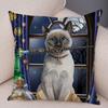 Pet cartoon animal pillowcase sofa home car  cute watercolor cat cushion cover decoration