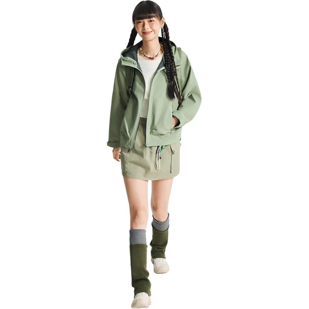 Li Ning Outdoor CF Shell Sports Casual Minimalist Solid Color Hooded Zipper Comfortable Versatile Breathable Jacket Women Jacket AFDVB48-3