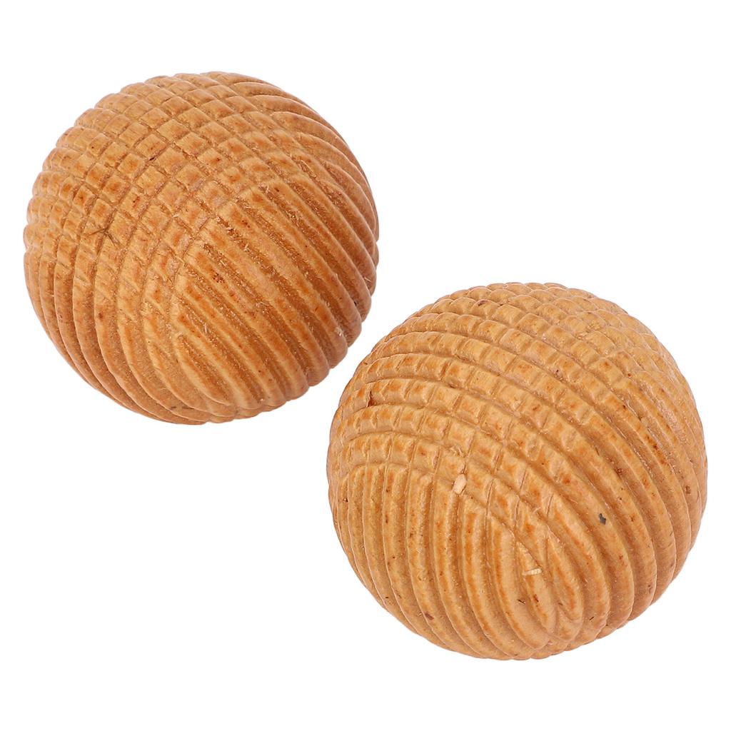 2 Pcs Wooden Hand Exercise Balls Ergonomic Relaxation Textured Lightweight Palm Massage Balls for