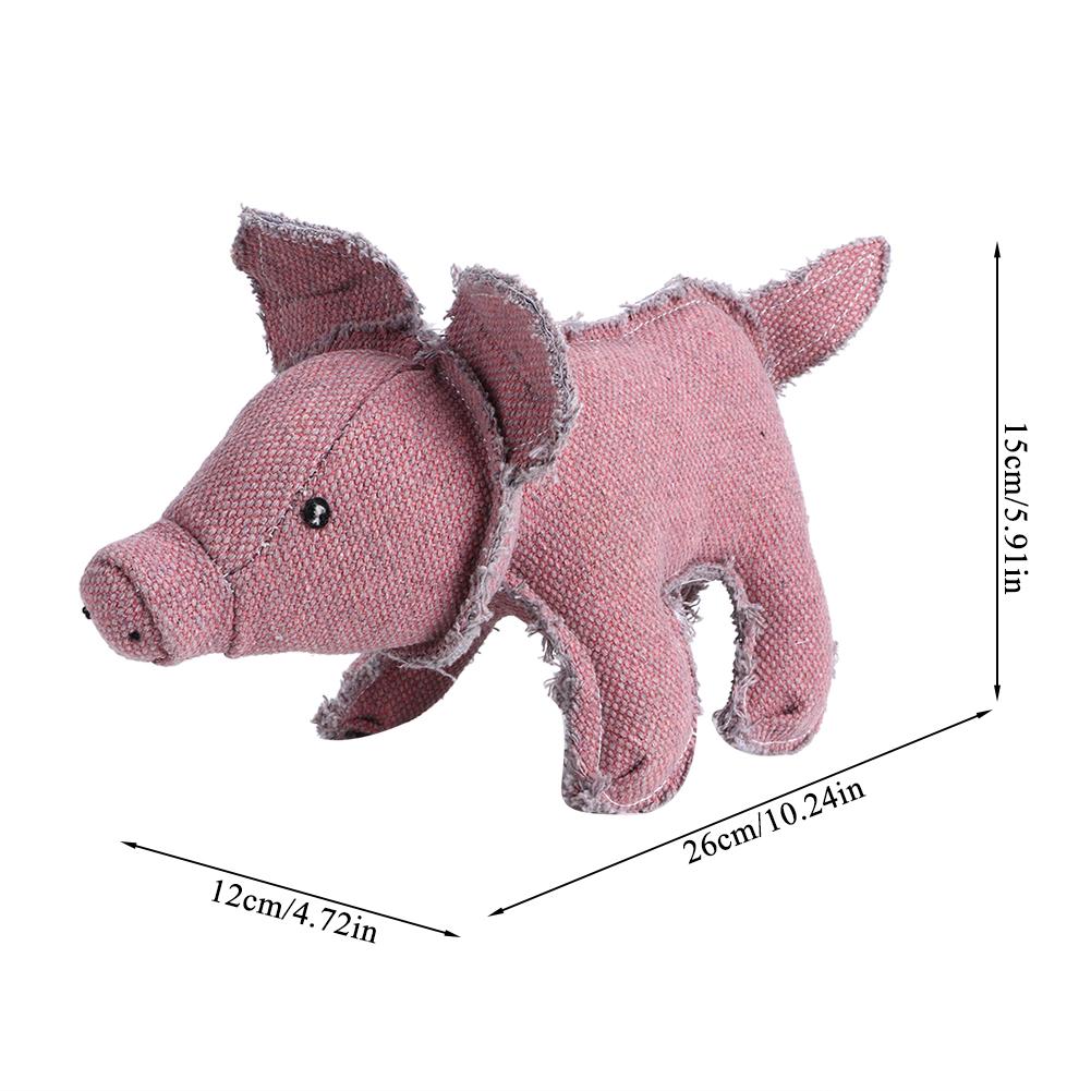 Pet Soft Canvas Fill Cotton Red Pig Shape Teeth Grinding Molar Chewing Biting Interactive Training Toy for Dogs
