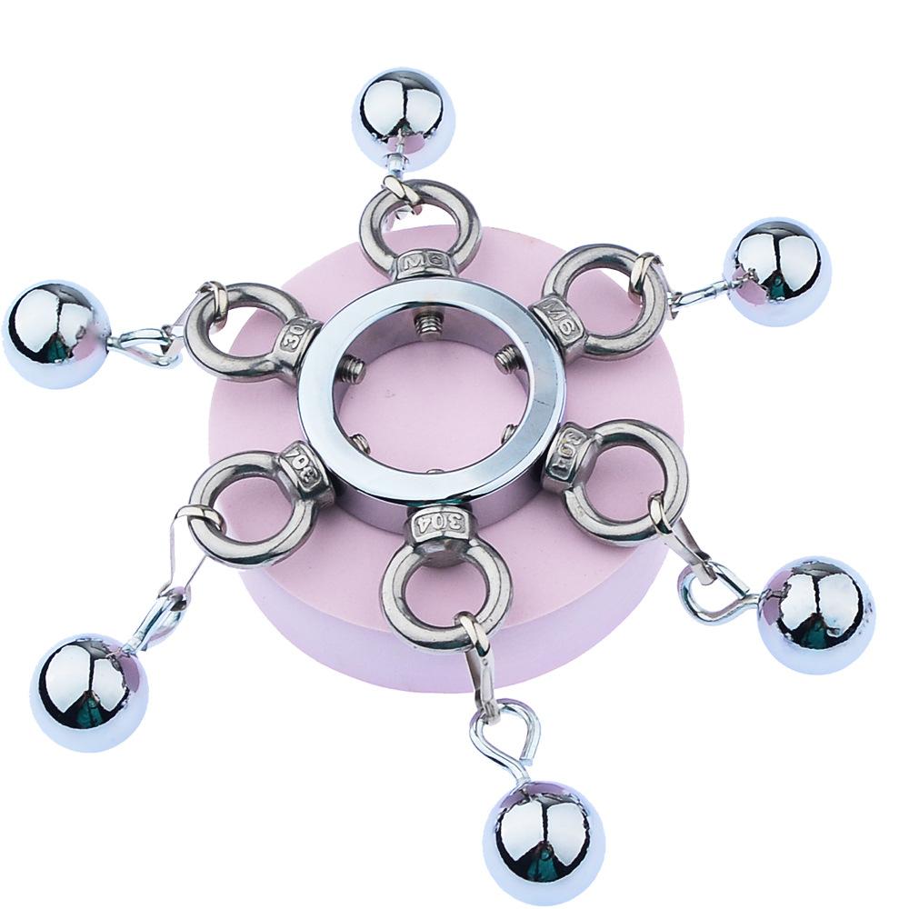 Sexleketøy for voksne Pungenheng Penisring Metall Rustfritt stål Hanebur Strekkøvelse Mannlig onanileketøy