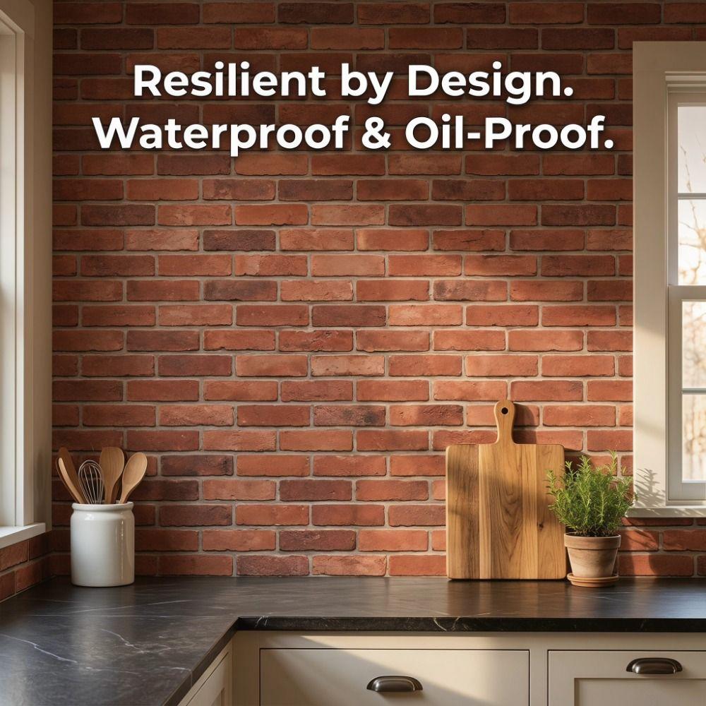 Waterproof 3D Imitation Brick Wall Stickers Lightweight PVC DIY Removeable Wallpaper Accent Walls