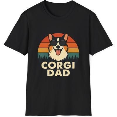 Tricou Tată Corgi, Iubitori de Câini, Cadou pentru Părinți de Animale de Companie, Îmbrăcăminte Trendy Corgi, Tricou de Ziua Tatălui