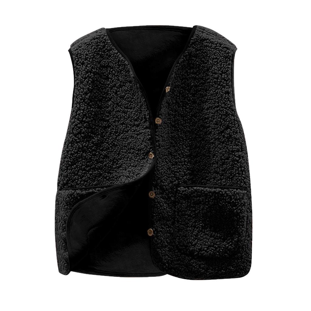 Women's Fashion Casual Loose Lamb Wool Female Short   Winter  Vest