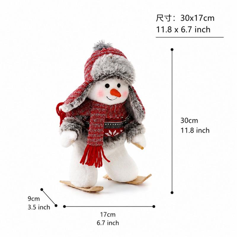 Christmas Decorations Set Snowman Figurine With Hat Tabletop Ornament Nordic Style Home Dining Room Holiday Display
