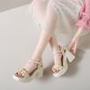 High-heeled sandals women's 2025 summer new outer wear with fairy style with skirt wedge heel fashion high-heeled sandals