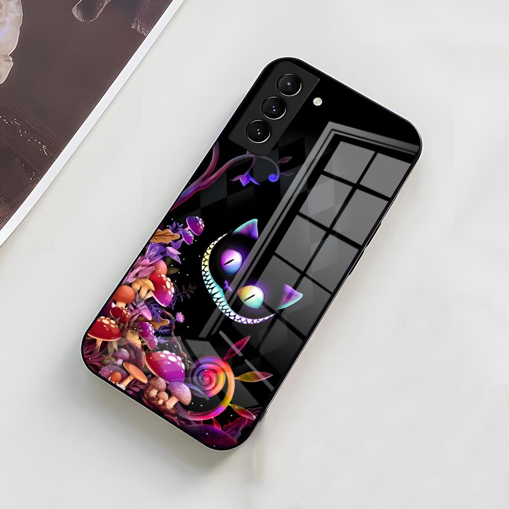 C-Cheshire Cat Cool Phone Case For Samsung A56 A36 A26 A16 A15 A25 A35 A55 A14 A34 A24 A54 Glass Case