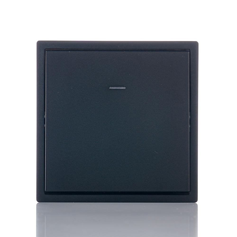 Multi Combination Available White Black Grey Gold Color EU Standard 1 Gang 1 Way Wall Light Rocker Switch with LED Indicator