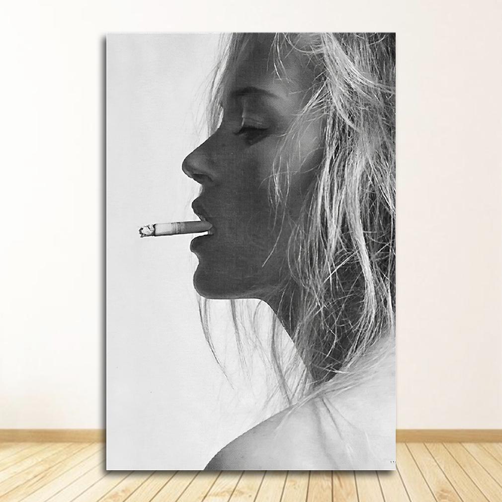 Black & White Picture Fashion Home Decor Poster Sexy Girls Canvas Print Surf Wall Art Smoking Painting