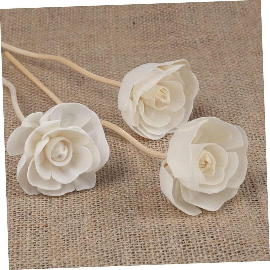 BESPORTBLE 8pcs Rattan Sola Flower Essential Oil Vines White Outfit Wood Appliques Floral Diffuser Wick Spa Perfume Beautiful Diffuser Flowers Wooden