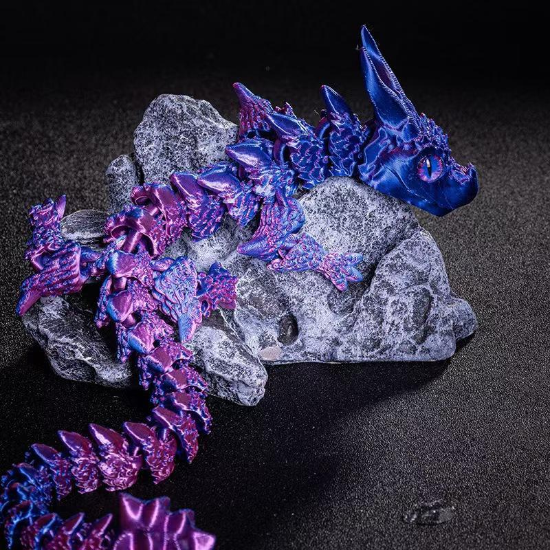 3D Printed Triceratops-Eyed Double-Horned Dragon Ornament