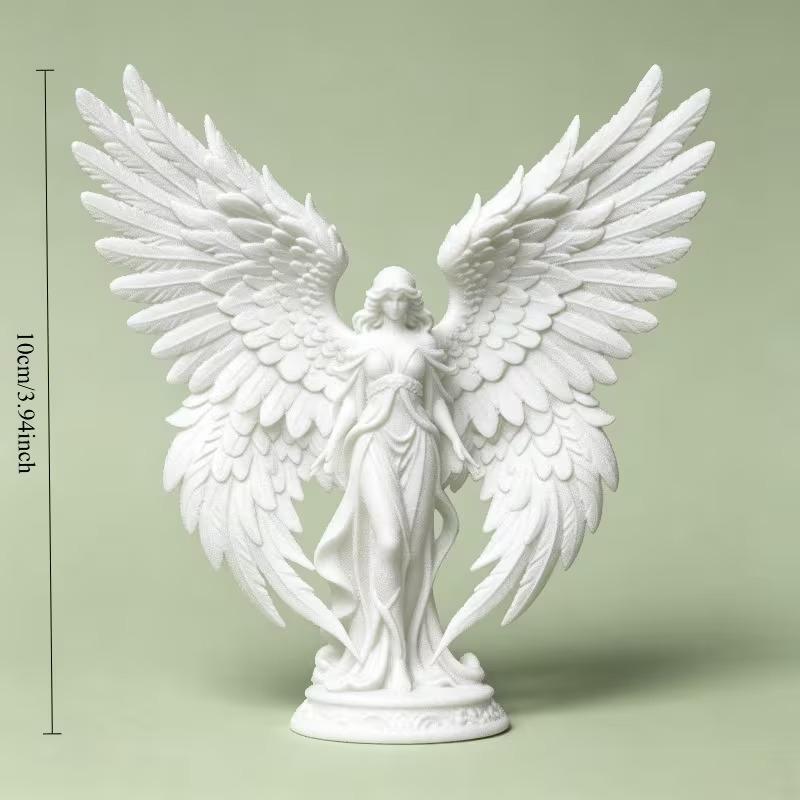 3D Printed Guardian Angel Statue Elegant Large Winged Female Sculpture Sweet Gift for Mom Living Room Coffee Table Decor Ornament