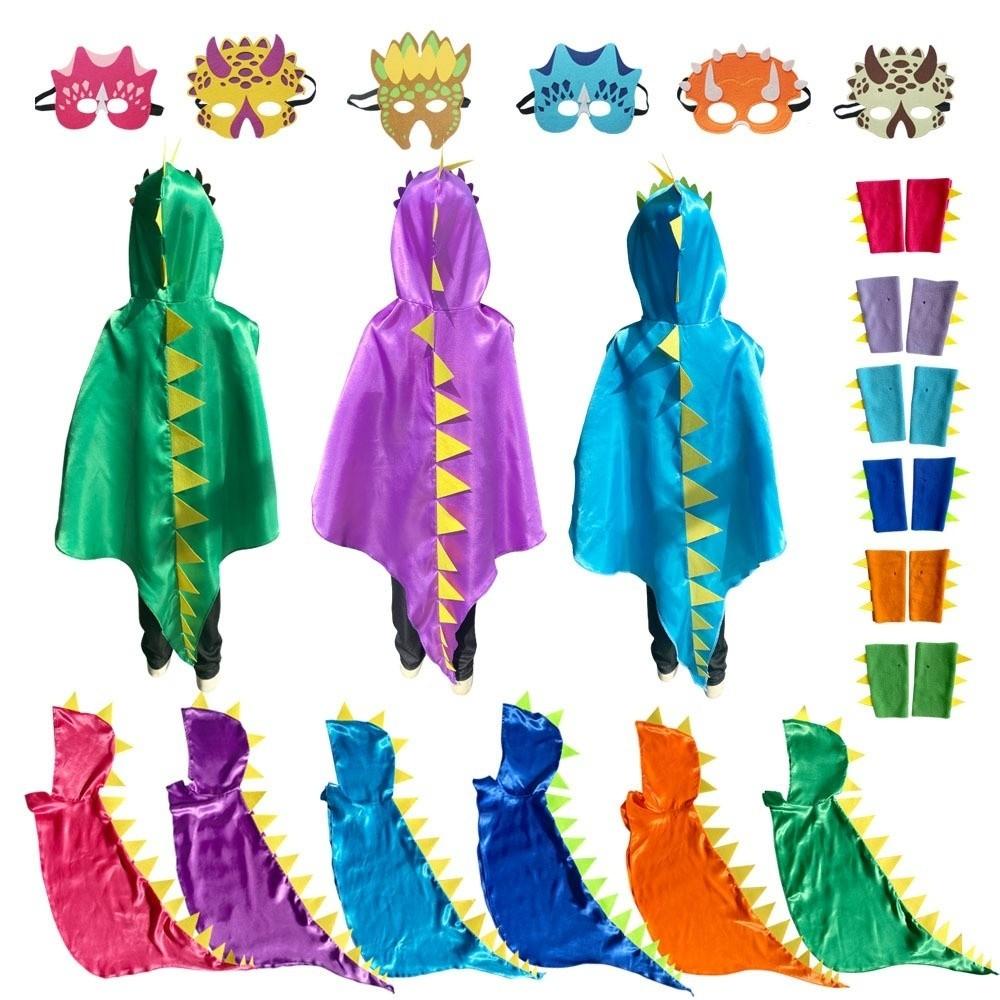Golves Halloween Kids Costume Mask Dinosaur Costume Fancy Dragon Cloak  Cosplay Outfit