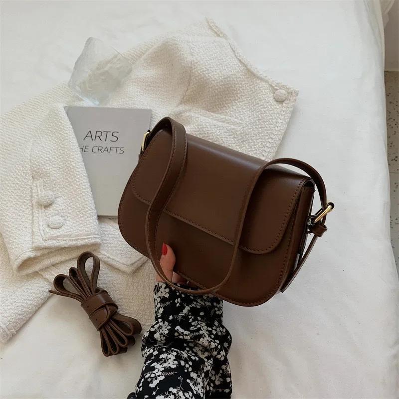 Retro Compact Saddle Bag For Women Popular All Match Underarm Messenger Bag Square Sling Bag Advanced Texture Fashion New