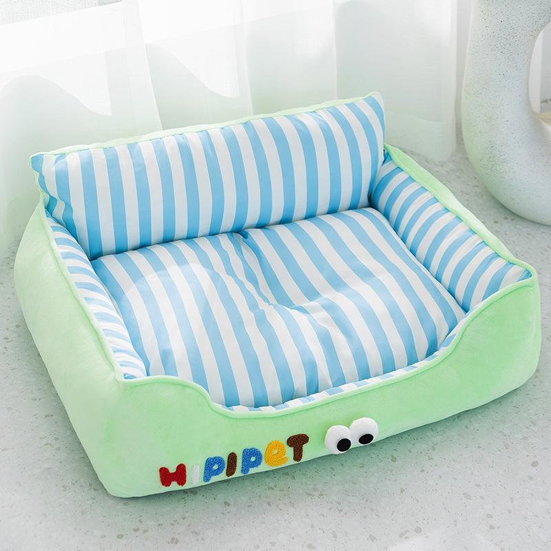 

Дышащая лежанка для собаки Милый коврик для собаки Кровать для кошки Летний спальный коврик для маленькой и средней собаки Диван-кровать Собачье гнездо Сезонные товары для питомцев 45x35cm синий