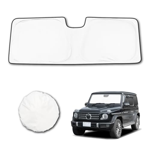 

SEIWA High Heat-Insulating Sunshade, Vehicle-Specific, for Mercedes-Benz G-Class (W463A), Made with Radicool Radiation Cooling Fabric, Pop-Up Sunshade