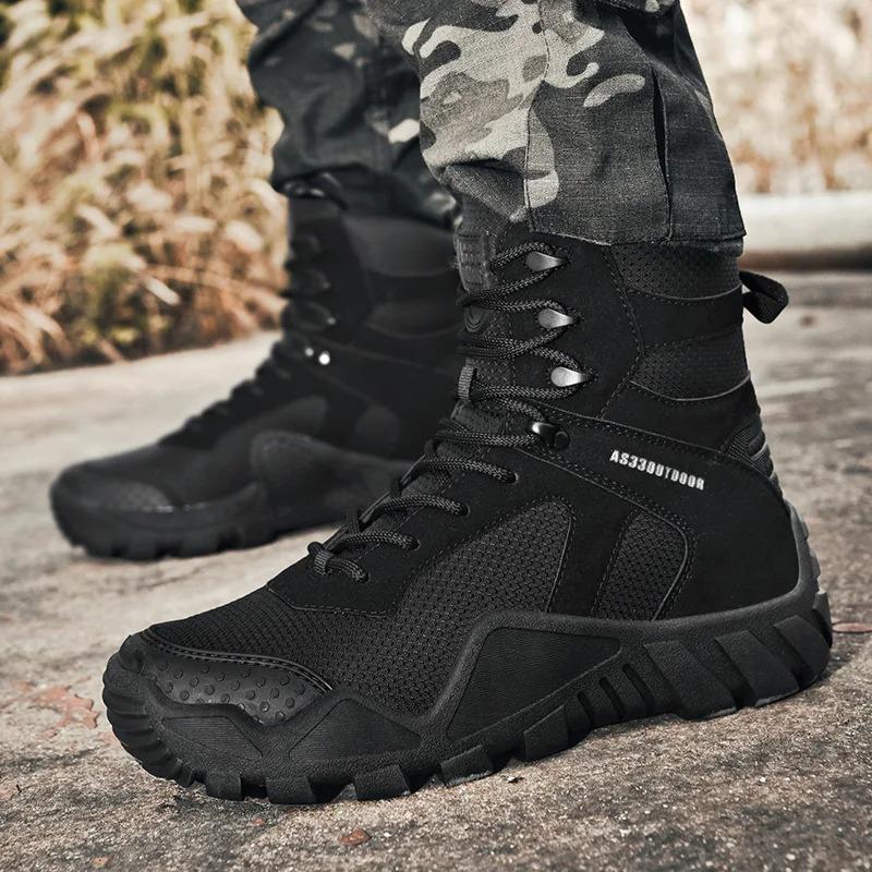 Fashion Boots for Men Camouflage Desert Ankle Boot Outdoor Jungle Training Boot Non Slip Climbing Hiking Boots for Men Motorcycle Boots