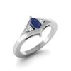 0.19 Cts Marquise Blue Sapphire 925 Sterling Silver Three Stone Wedding Women Ring
