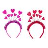Carnivals Headband Party Hair Holder with Tinsel Heart Rose Red/ Red for Woman
