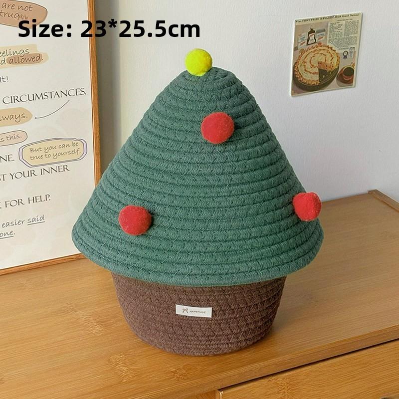 Cute Little House Woven Storage Bin With Cover For Home Bedroom And Kids Room