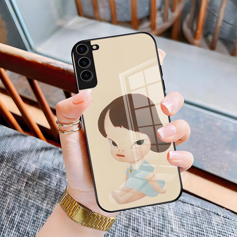 

Япония Y-Yoshimoto Нара Чехол для телефона Samsung A25 A13 A33 5G A54 A36 A35 A56 A52 A14 Ударопрочный стеклянный чехол Samsung A21S