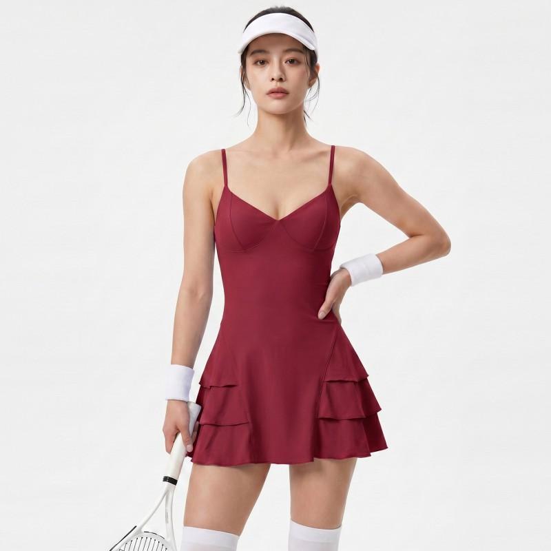 Womens Yoga Running Dress With Built-in Shorts Athletic Skirt Gym Fitness Tennis Outdoor Workout