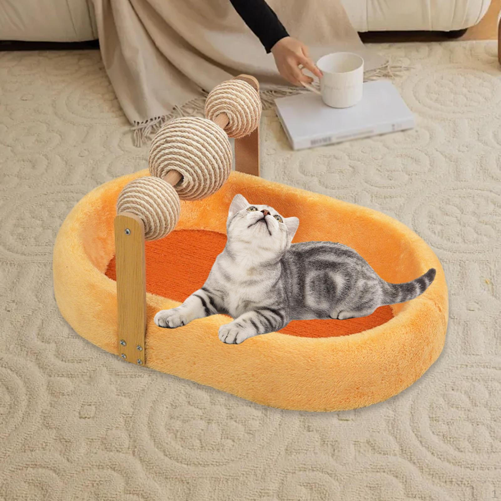 

Когтеточка для кошек, Кровать-когтеточка, Тренировочные игрушки, Коврик для котят для стачивания когтей оранжевый