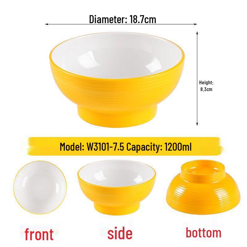 Jijun A5 Melamine Commercial High-Foot Soup Bowls, 10-Pack