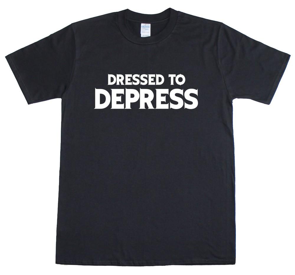 

Dressed To Depress Emo Gothic Funny Mens Regular Fit Cotton T-Shirt S