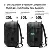 Backpack Man Travel Vacuum Compression With Electric Pump 17in Laptop Bag Waterproof Storage Expandable Fashion Casual Back Pack