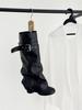 Doudou simple rear buckle design high heel platform boots women's autumn and winter new round head belt buckle fashion boots tide