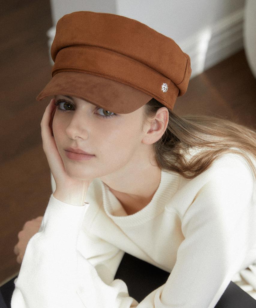 Tatiana Classic Button Suede Sailor Cap Ht8150 2 Colors