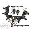 Europe and the United States hot-selling gothic court retro lace queen head necklace women's black gemstone tassel set