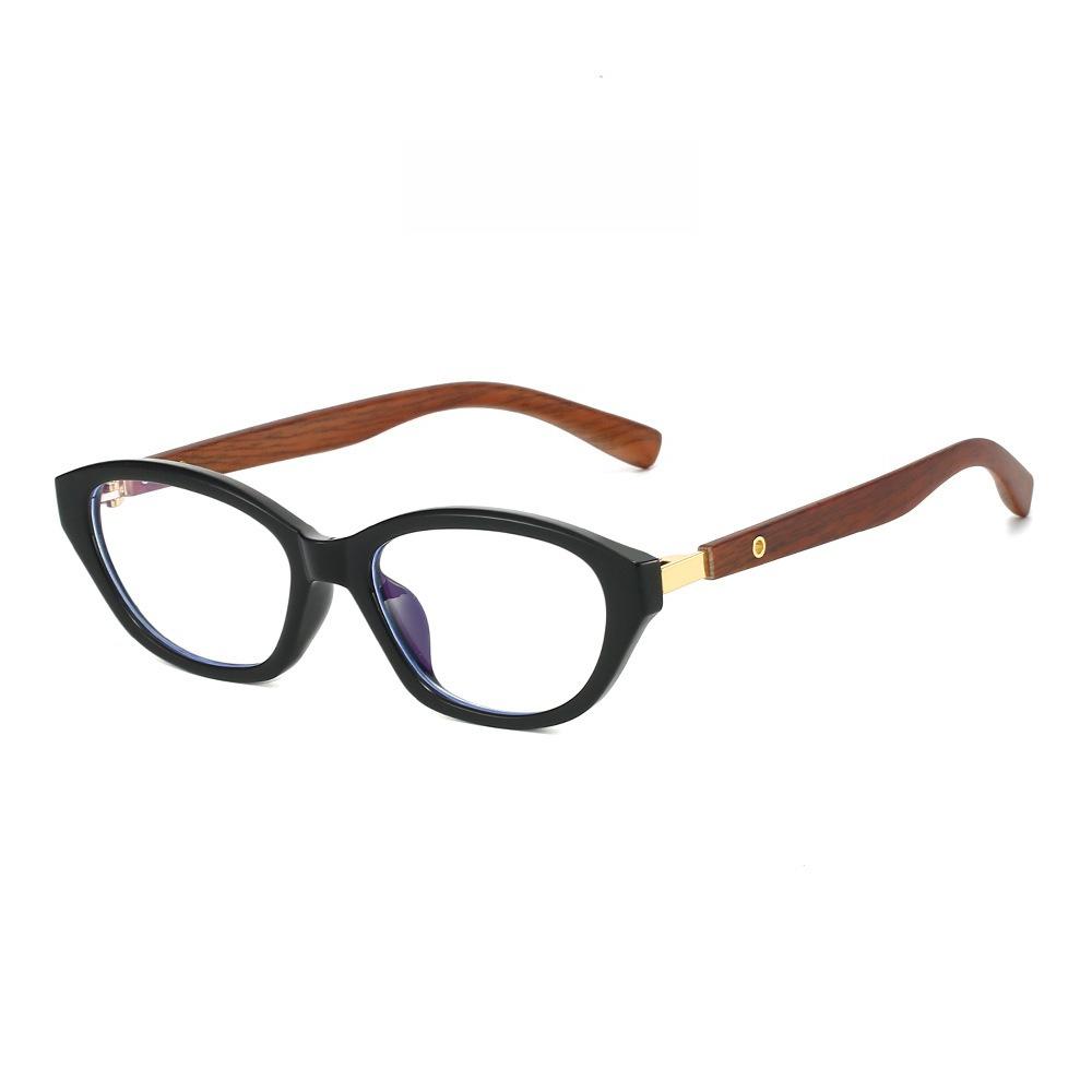 Women'S Imitation Wood Luxury Cat-Eye Reading Glasses Trend High-Definition Comfortable Durable Anti-Blue Eyeglasses 0 To +4.0