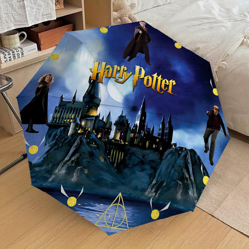 1PC Harry Potter Deathly Hallows Umbrella-8-Rib Reinforced, Automatic Open, Lightweight & Durable, Cute Fashion Accessory for Outdoor, D2637