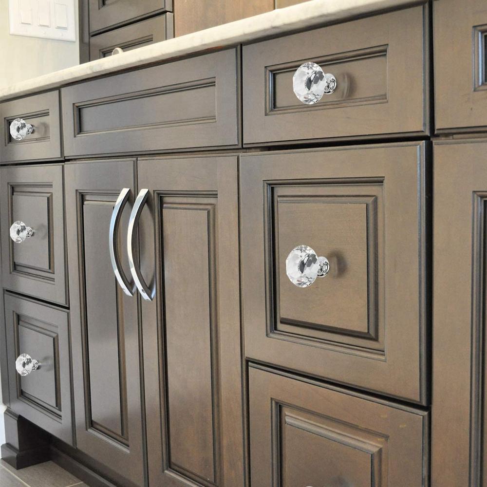 5 Pcs for Drawer Crystal  Shape Dresser Pulls Handles Drawer Knobs Door Handle Cabinet Knobs