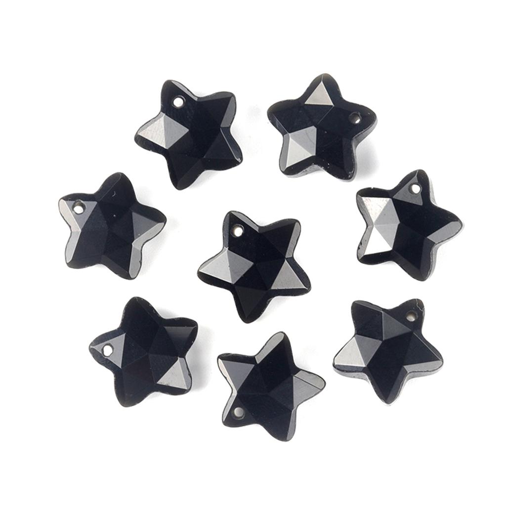 8Pcs/Pack Faceted Natural Stone Beads with Holes Handmade Star Shape Loose Beads for Jewellery Making DIY Necklace Bracelet Accessories Gifts 14x14mm