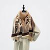 New scarf women's winter poker thickened warm fringed shawl trendy girl scarf student