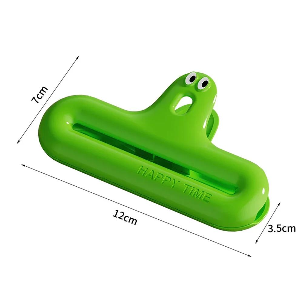

Cute Snack Bags Clips Moisture Proof Multifunctional Household Food Hanging Storage Creative Kitchen Freshness Seal Fixing Clips зелёный
