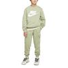 Nike Sportswear Club Fleece Comfortable Fashion Letter Long Sleeve Kids Tops Olive-Green White FD2992-386
